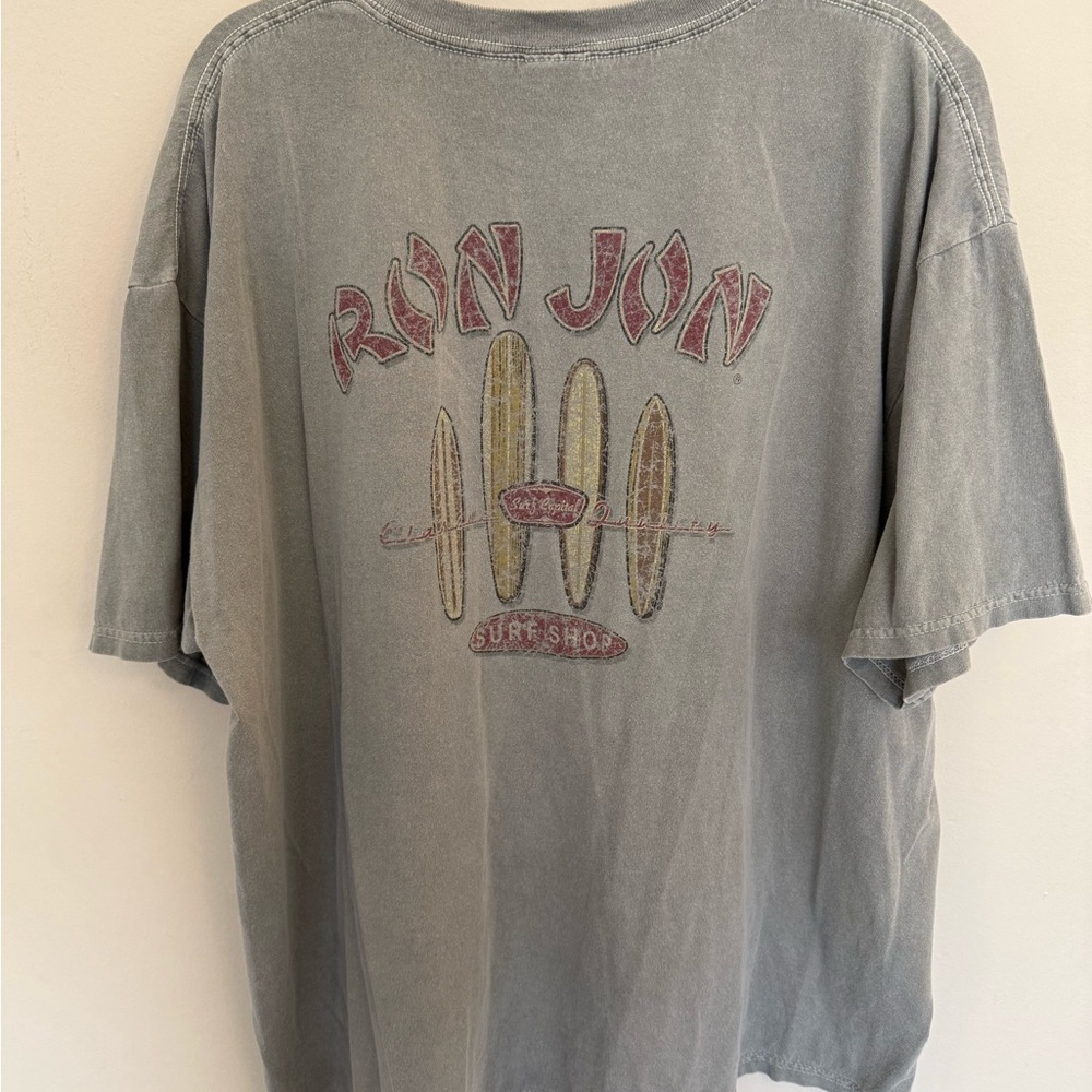 Vintage Ron Jon Surf Shop Graphic Tee - Faded Slate Gray
